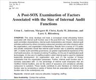 مقاله ترجمه شده حسابداری با عنوان یک بررسی پسا SOX عوامل مرتبط با اندازه نقش حسابرسی داخلی